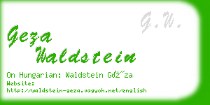 geza waldstein business card